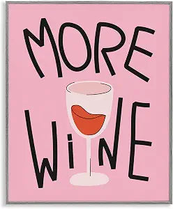 Wine and Champagne Glam Typography, 16 x 20 Inch Framed Gicle Print