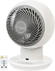 IRIS USA WOOZOO Air Circulator Fan with Remote, Oscillating, 10 Speeds, 92ft Max Air Distance, 120┬░ Adjustable Tilt, 35db Quiet Motor, Small Fan for Bedroom, Office, Dorm, White