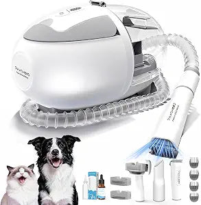 Dog Grooming Vacuum,Pet Grooming Vacuum with 2L Dust Cup & 13000Pa Suction, 6-in-1 Low Noise Pet Grooming Kit with Clipper & Steam Brush for Shedding, Professional Dog Vacuum for Dogs & Cats