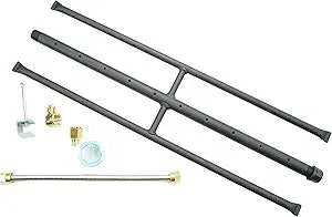 Rectangular Gas Fire Pit and Gas Fireplace H-Burner H Burner for Gas Fireplace Burner with 3 Pipes(22 Inch) Patent Applied