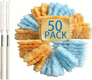 50 Count Duster Refills with 1 Handle | Disposable Multi Surface 360 Duster Cleaner Kit for Ceiling Fans, Blinds & Furniture