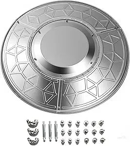 Patio Heater Reflector Shield, Outdoor Heater Top Replacement - 3-Hole Mount, 30" Dia Round