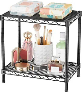 SINGAYE Small 2 Tier Shelves Wire Storage Shelving Adjustable Metal Shelf