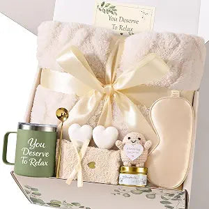 Kalokey Self Care Gifts for Women, Spa Gift Basket with Blanket & Mug | Birthday Gifts for Women,Thinking of You Care Package,Get Well Soon Gift Box,Gift for Mom, Friend & Sister