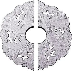 Ekena Millwork CM19OR2 19 5/8"OD x 4 3/4"ID x 1 3/4"P Orrington Ceiling Medallion, Fits Canopies up to 4-3/4", 2 Piece