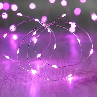 ANJAYLIA LED Fairy String Lights, 16.5Ft/5M 50leds Battery Operated String Lights Party Home Festival Wedding Decorations(Purple)