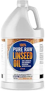 Ecoxall 100% Pure Raw Linseed Oil for Wood Finishing, Conditioner, and Protection for Indoor Outdoor Furniture, Floors, Decks, 1 Gallon (128 Fl oz), Pack of 1