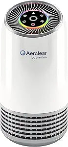 Clarifion AerClear - Air Purifier for Home, 3-Stage Filtration System with HEPA Filter, Ionize and Clean Air Office Bedroom, Helps With Dust, Pets, Smoke, Pollen, 7 Night Light Mode, Low Noise