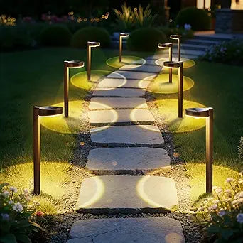 APONUO 12 Pack Solar Pathway Lights Outdoor, 3 Color Temperatures Selectable CCT, Focused Ground Spot Lens, Brighter Up to 12 Hrs IP65 Waterproof Path Lights for Walkway Driveway Yard Garden(Brown)