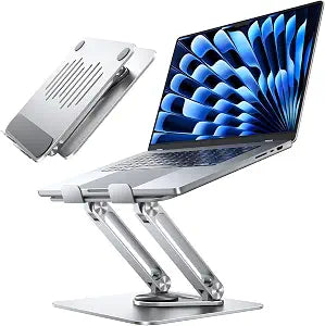 MAGIC JOHN Adjustable Laptop Stand for Desk, 360 Rotating Foldable Protable Laptop Riser Holder, Ergonomic Design Computer Notebook Stand Holder for MacBook Pro Air/Dell/HP 10-17.3"