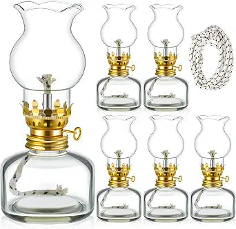 Yexiya Vintage Glass Kerosene Lamp Rustic Oil Lamp ,Modern Style