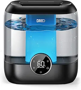 DREO 6L Top Fill Humidifiers for Bedroom, 60H Runtime, 28 dB Quiet Supersized Cool Mist Humidifiers for Large Room, Ultrasonic Humidifier for Home, Plant, Baby, Night Light, Indoor