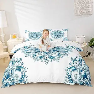 Erosebridal Mandala Boho Duvet Cover Set Queen Size, 3 Piece