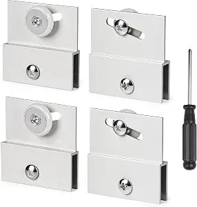 4 Pcs Shower Door Rollers,M 6054 Sliding Glass Door Rollers  Frameless Shower Doors Top Bracket Roller Assembly with 3/4 Shower Door Wheels, Ball Bearings, Chrome Aluminum for Sliding Glass Door