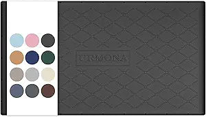 URMONA 40" x 22" Waterproof Silicone Mat in Multiple Sizes & Colors, Under Sink Mat for Kitchen & Bathroom, Pet Food Pad for Dogs & Cats, Kitchen Cabinet Liner, Multi-Purpose for Storage(Black)