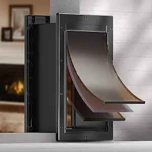 Durable Frame 3-Flaps Insulated Wall Dog Door, Extreme Weather Large Doggy Door for Wall, Never Rust Wall Pet Door, Telescoping Tunnel, 2 Magnetic Flaps, Closing Panel, for Pet Up to 100lb