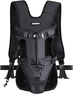 PetBonus Pet Front Dog Carrier Backpacks, Adjustable Pet Backpack, Legs Out Easy-fit Puppy Chest Carrier for Medium Small Dogs, Hands Free for Hiking, Cycling (Black, L)