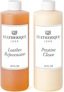 Leather Care & Preservation Set - 16 oz | Leatherique Rejuvenator Oil & Prestine Clean 2-Step System | Softens, Conditions & Preserves Leather | Perfect for Cars, Furniture, Saddles & More