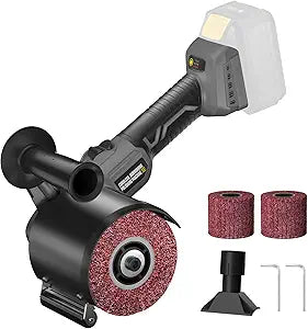 VERVEWAVE Cordless Burnishing Polishing Machine for Dewalt 20V Max Battery (No Battery), Surface Conditioning Tool with 6 Variable Speeds and Guide Wheel, For Stainless Steel, Wood, Metal (2 Wheels)