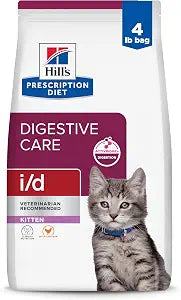 Hill's Prescription Diet i/d Digestive Care Kitten Dry Cat Food, Chicken, 4 lb. Bag