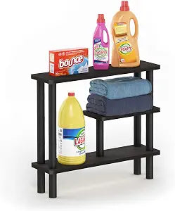 Furinno Turn-N-Tube Slim Space Saving Storage Rack, Espresso/Black