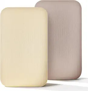 HARPPA Cuddly Bassinet Sheets 2 Pack - Fitted Muslin Sheets for Bassinet & Bedside Sleeper, Soft Breathable Bamboo Viscose Cotton, Oeko-TEX Certified, 35" x 19" Mattress Sheet