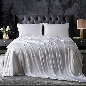 18-24 Inch Extra Deep Pocket King Sheet Set, 100% Viscose Derived from Bamboo Sheets King Size Bed Sheets, 4Pcs Soft Ivory Cooling Sheets for Hot Sleepers