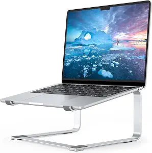 SOUNDANCE Laptop Stand for Desk, Metal Riser, Fits 12-17.3 Inch, Silver