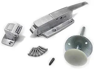 REFRIDGE KIT with Satin Chrome Component Hardware Keil W19 Handle, Strike, -1/8" to 3/8" Offset, 4" Inside Release, and Hardware KIT