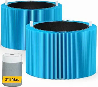 Blue Pure 211i Max AllergenBlock Filter Replacement Compatible with Blueair 211i Max Air Purifier, High Filtration Rate & Activated Carbon Filters, (Blue Pure F2MAX Filter), 2 Pack