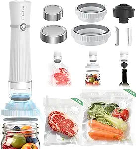 3-in-1 Vacuum Sealer for Food Compatible with Vacuum Bag, Mason Jar, Wine Bottle, Handheld Saver Compact Vacuum Sealer Machine