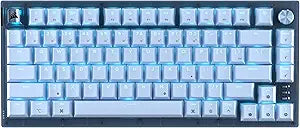 Corsair K65 Plus Wireless 75% RGB Hot-Swappable Mechanical Gaming Keyboard for Mac and iPad â€“ Pre-Lubricated MLX Red v2 Linear Switches, Sound Dampening â€“ QWERTY NA Layout â€“ Glacier Blue