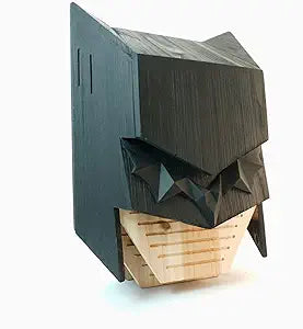 Caped Hero Bat House for Outdoors - Wooden Large Three Chamber Box Perfectly Designed to Attract Bats, Weather-Resistant (Black, 3 Chamber)