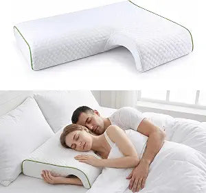 Couples Pillow with Arm Hole, Slow-Rebound Memory Foam Cuddle Cushion for Adults, Side Sleeper Comfort for Hugging, Reading, Relaxing & Sleeping