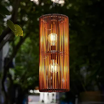Solar Lanterns Outdoor Hanging Lantern Warm White Light Edison Style Bulb Yard Garden Wedding Home Parties Patio Decoration Waterproof Outdoor Floor Lamp Brown