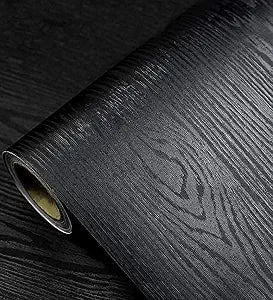tiltil Black Wood Peel and Stick Wallpaper Wood Contact Paper 17.7"  118"