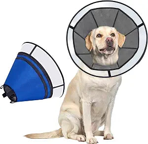 OneTigris Elizabethan Collar Soft Dog Cone for Dogs After Surgery, Breathable Pet Recovery Collar for Large Medium Small Dogs and Cats, Adjustable Dog Cone Collar (Blue, XL)