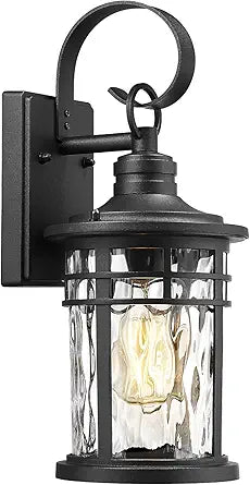 Darkaway Outdoor Wall Lights,Exterior Lighting Fixtures Wall Mount Porch Lights Waterproof Outdoor Sconce with Water Ripple Glass for House Patio Hallway Garage