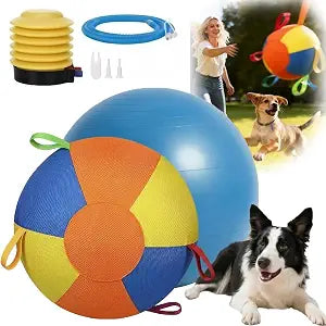 Calming Jumbo Ball for Dogs, Herding Ball for Dogs, Dog Traing Balls with Straps for Australian Shepherd, Border Collie, Cattle Dog, Large Breed Outdoor Play (22IN)