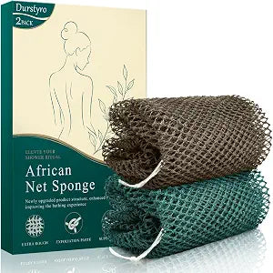 2 Pack African Net Sponge Extra Rough Body Scrubber Deep Clean
