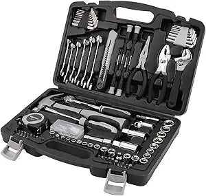 Amazon Basics 131-Piece General Household Hand Tool Set with Storage Case for Home Repair, Portable