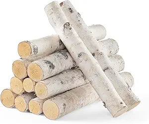 12Pack Birch Logs for Fireplace Decor - Natural Decorative Birch Wood Branches (1.6"-2.4" Dia. x 16.5" Long) for DIY Crafts, Home D├⌐cor, and Fire Pit