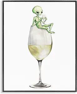 Alien Champagne Glass, 11 x 14 Inch Framed Gicle Print