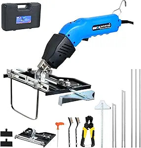 NLBFOU Electric Hot Knife Kit for Grooving/Sculpting/Cutting (5 Blades) Air Cooled 200W 110-120V Pro Slotter Foam Cutting Tool Styrofoam Cutter for XPS, EPP, EPS, EVA, EPE, KT Board, Sponge
