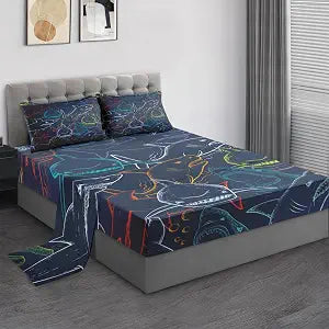 Pamnest Full Bed Sheet Set, 4 Pieces Shark Sea Bedding with Flat