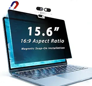15.6 Inch 16:9 Laptop Privacy Screen, Magnetic Privacy Filter, Removable Anti-Spy Screen Protector, Universal Computer Privacy Shield for 15.6" Laptops, Compatible with Dell, HP, Lenovo, Asus (Universal 15.6 (16:9)  13.58  7.68)