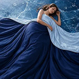 Eastsora Cooling Comforter Queen Size, Cooling Blanket for Hot Sleepers, Q-Max 0.45 Reversible Summer Comforter, Lightweight Breathable Bedding for Warm Nights & Night Sweats