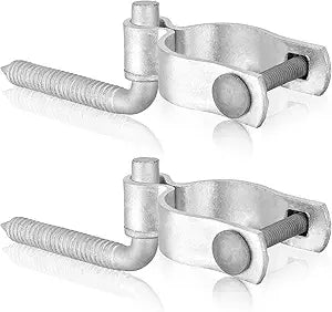 MorningRo 4 Pcs Farm Gate Hinge Set 5/8'' x 2'' Chain Link Fence Gate Post Hinge in Zinc Plated, 5/8" x 4-1/2" Wood Post Lag Screw