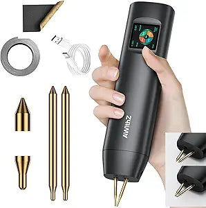 Double-ended Handheld 18650 Battery Spot Welder with 1.5" LCD Display, AWithZ 99 Adjustable Levels, Auto/Manual Modes, 7-Language UI - Portable DIY Welding Tool for Lithium Battery Packs