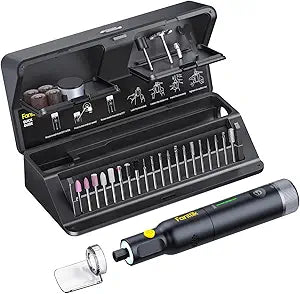 Fanttik F2 Pro Kit Cordless Rotary Tool Kit, Strong Motor, 5 Variable Speed, 25000 RPM, 44 Accessories, for 3D Printed Sanding, Polishing, Drilling, Carving, Cutting DIY Crafts in Flip-Top Case